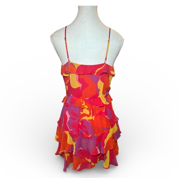 Ramy Brook Maria Pink Punch Amalfi Ruffle Mini Dress Sz 2 - Picture 5 of 15